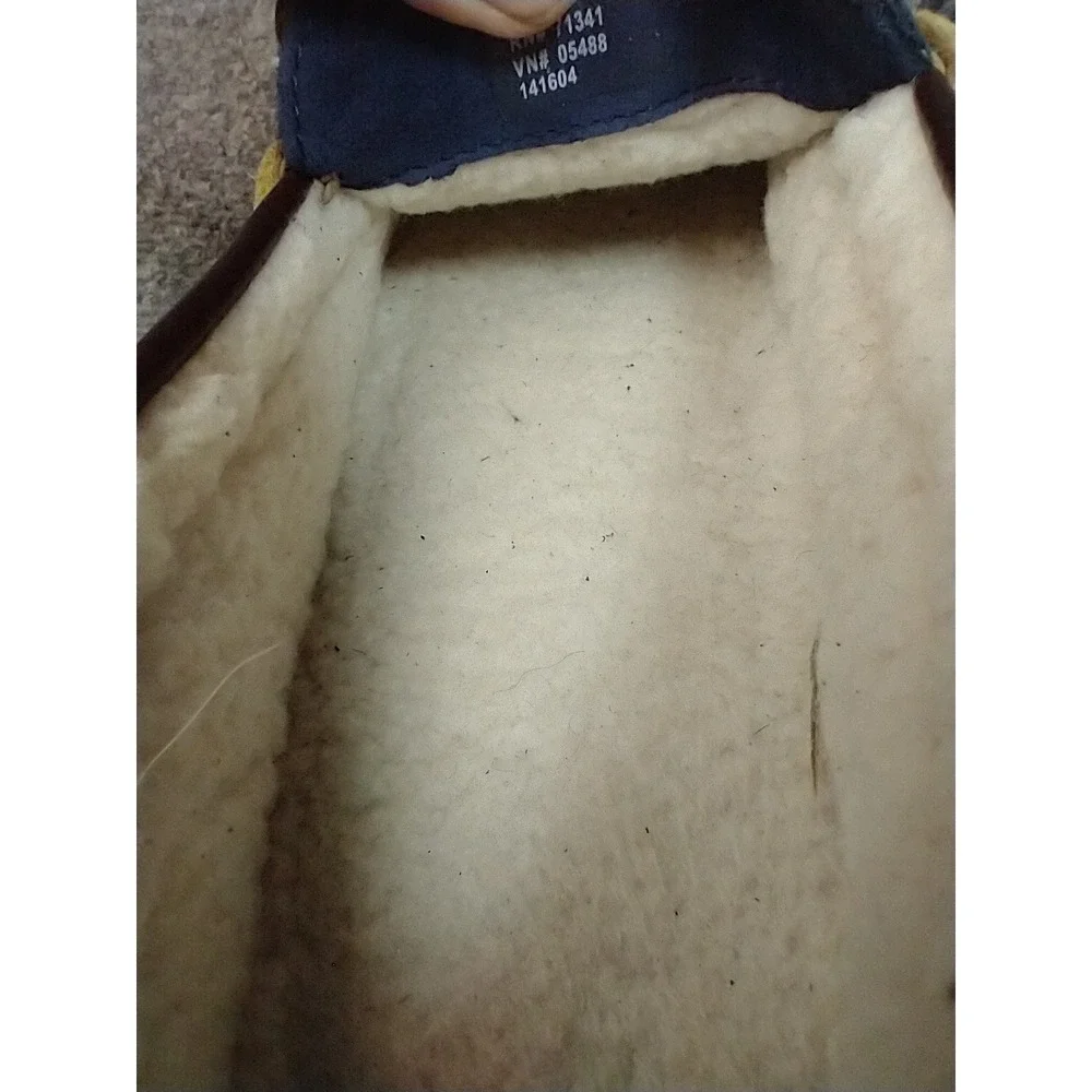 LL Bean Wicked Good Moccasins Mens 10 Blue Suede Shearling Slippers 252655